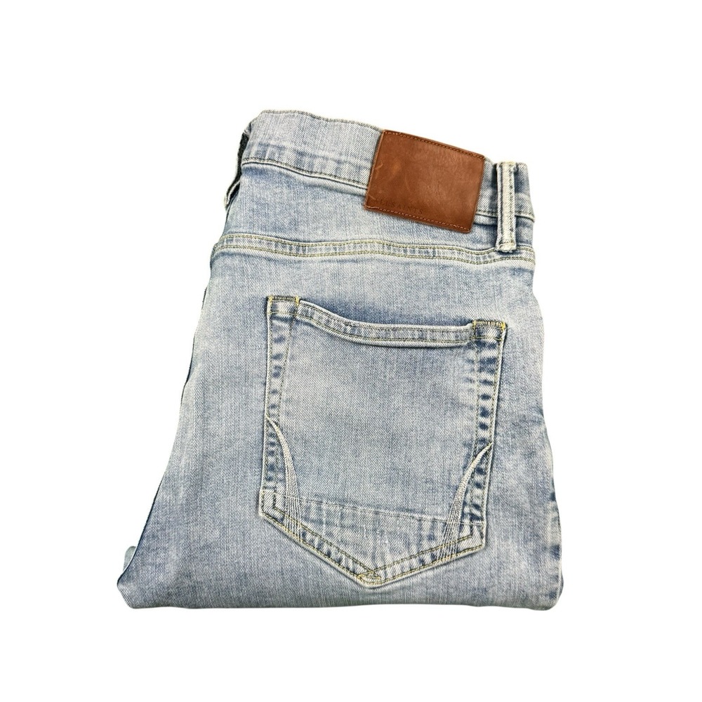 AllSaints Donavan Cigarette Fit Mens Jeans Cropped 32 Distressed Lightwash Blue